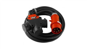 Przedłużacz Trójdrożny Siłowy 16A/5P Na 3X230v Schuko 10M Doktorvolt 9221