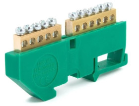 Listwa zaciskowa zerowa 5 x 10mm2 + 6 x 10mm2 zielona TH 35-5B/Z