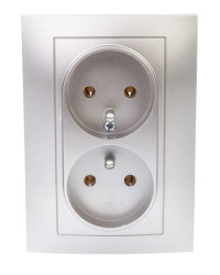 CARLA Gniazdo podwójne z/u srebrne 1735-06