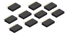Opencircuit Female header 5 pin - 2.54mm - 10 pcs