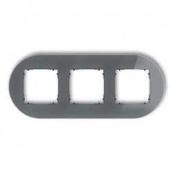 ICON Ramka uniwersalna potrójna okrągła - efekt szkła (ramka: grafitowa spód: czarny) 28-12-IRSO-3