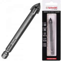 Wiertło do szkła gresu ceramiki glazury 10mm otwornica HEX Schmith