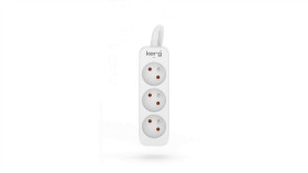 Przedłużacz Kerg Bez Wyłącznika-3 Gniazda-Biało-Szary-5M-16A-H05vv-F-3X1,5Mm2