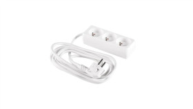 Przedłużacz 3-Gniazda Z/U 5M /H05vv-F 3G1/ Biały Pm-Bw-3G-50