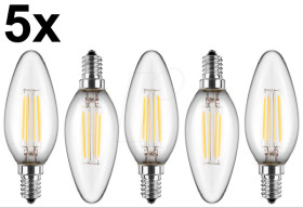 49247 5x LED filament lamp C35 E14 4.5 W 470 lm WW promotion
