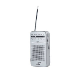 Radio FM LTC LEGA AM/FM/AUX Srebrne, kieszonkowe mini