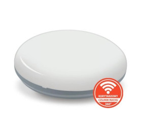 Plafon SUN n/t 18W AC 230V 50Hz 4000K (neutr.) 120 st. IP54 z koryt. czujnikiem ruchu 1820lm PL-SUN/LED/18W/CRK srebrny