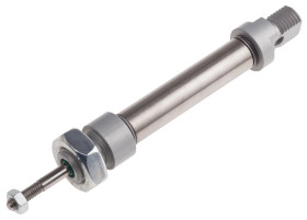 Siłownik pneumatyczny z tłoczyskiem skok: 25mm RS PRO Ø 10mm dwustronnego działania Action Bufor M5