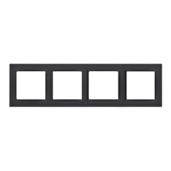 Simon 10 Ramka 4-krotna - uniwersalna poziom i pion czarny mat CR4/49