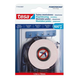 Taśma montażowa dwustronna do płytek i metalu 1,5m 19mm 100kg/m 77746-00007-00