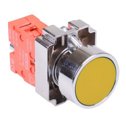 Techna PtecMetPNYellow Yellow Flush Push Button Switch Metal 10A 1NC