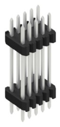 Pin header, 10 pole, pitch 1.27 mm, straight, black, SLVW811710Z