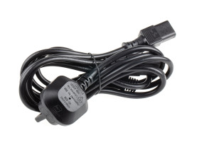 Przewód zasilania złącze A: IEC C13 x 2, złącze B: Wtyk brytyjski typu G 2.5m 10 A 250 V 1mm2 Czarny