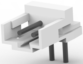 Pin header, 2 pole, pitch 2 mm, angled, natural, 292253-2