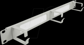 66542 19" Cable Management Brush Strip, 3 hooks, 1U, grey