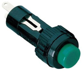 Pushbutton, 1 pole, green, unlit , 0.1 A/24 V, mounting Ø 9.1 mm, IP40, 1.10.107.011/0507