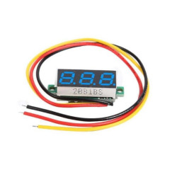 DC 0-100V LED Voltmeter Module, 0.28" Blue