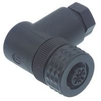 ELWIKA 4012KPG7, M12, 4 styki, złącze żeńskie (gniazdo) kątowe, dławik PG7 (4-6mm), nakrętka z tworzywa, czarne, Hirschmann, 933