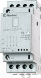 Contactor, 4 pole, 25 A, 250 VAC, 2 Form A (N/O) + 2 Form B (N/C), coil 24 V AC/DC, screw connection, 22.34.0.024.4620