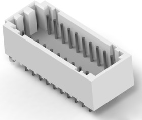 Pin header, 20 pole, pitch 2 mm, straight, natural, 2-292141-0