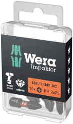 Bity Impaktor PH 851/1 IMP DC PH DIY, PH 2 x 25 mm, 10 części, WERA 05057616001