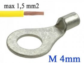 Konektor ( oczko ) metal; 4mm; kabel 0,5- 1,5mm2
