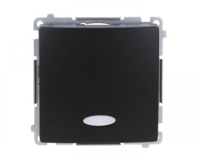 Simon Basic Łącznik jednobiegunowy z podświetleniem LED (moduł) 10AX, 250V, szybkozłącza, czarny BMW1L.01/49