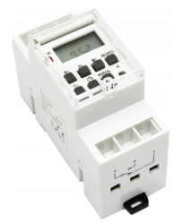 Programator czasowy na szynę cyfrowy tygodniowy, zegar sterujący 7D Schelinger A26-TSGE2