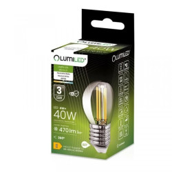 Żarówka LED E27 P40 Filament 4W = 40W 470lm 4000K Neutralna 360 LUMILED