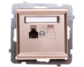 SONATA Gniazdo telefoniczne pojedyncze RJ11 szampański złoty GPT-1R/m/39
