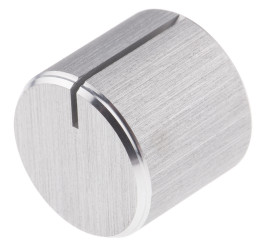 Pokrętło potencjometru oś: 6.4mm średnica: 16mm Okrągłe Aluminium Srebrny RS PRO