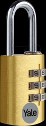 YE3CB/20/121/1/GO Combination lock, aluminium, 3-digit numerical sequence, 20 mm