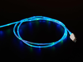 Adafruit USB micro B Cable with LEDs - Blue and Green