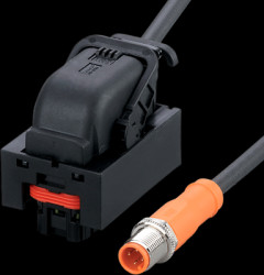 Sensor actuator cable, edge gateway to M12-cable plug, straight, 0.6 m, PVC, black, E70450