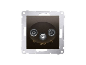 SIMON 54 Gniazdo antenowe RTV-DATA brąz mat DAD.01/46 KONTAKT SIMON