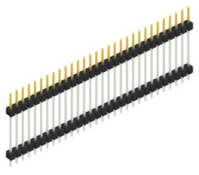 Pin header, 30 pole, pitch 2.54 mm, straight, black, SL519730S