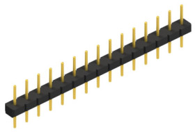 Pin header, 15 pole, pitch 2.54 mm, straight, black, 10057869