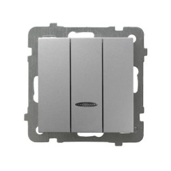 AS Łącznik potrójny z podświetleniem srebro ŁP-13GS/m/18