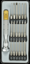 MBS18 Mini bit set, 18 long bits (35 mm) and bit holder