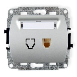 TREND Gniazda telefoniczne pojedyncze 1xRJ11, 4-stykowy srebrny 5GT-1