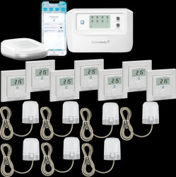 161656A0+7 156669A0+153309A0 Starter set for smart underfloor heating for 7 rooms