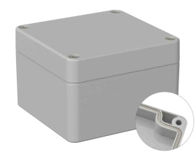 Obudowa ogólnego użytku ABS szerokość zew. 120 mm długość zew. 122 mm wys. zew. 85 mm RS PRO IP66 Szary