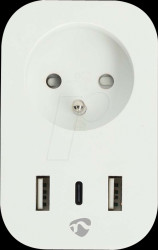 WIFIP151EWT Switchable Wi-Fi socket outlet, with USB, FR version