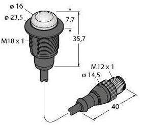 Lampa okrągła Turck S18LGRYPQP światło ciągłe
