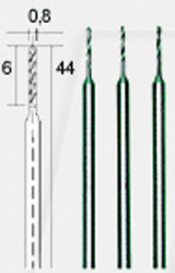 28852 Twist drill 0.8mm, 3 pieces