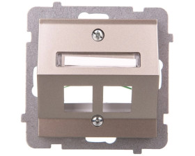 AS Obudowa gniazda komputerowego podwójnego skośna satyna light GPK-2GS/p/45