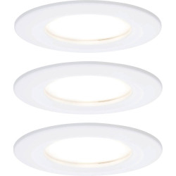 Paulmann 93870 LED Bathroom Recessed 3-Piece Set 18W White Matt