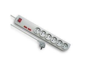 Przedłużacz zabezp.6 gniazd z uziemieniem 1,5m+wyłącznik z fitrem przeciwprzep. PSF2-601 ELGOTECH