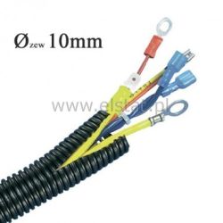 Rura Karbowana RG 10/7, peszel, czarny rozcięty