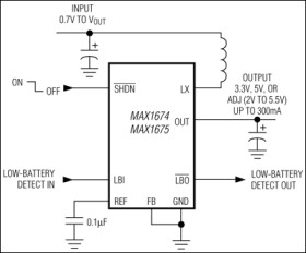 High-Efficiency, Low-Supply-Current, Compact, Step-Up DC-DC Converters